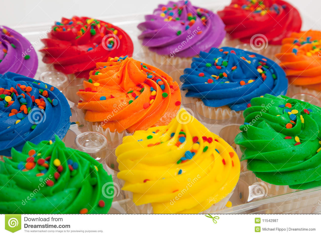 Orange Cupcakes with Sprinkles