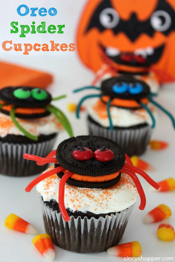 Oreo Cookie Spider Halloween Cupcake