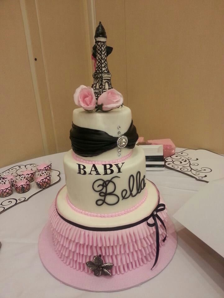 Paris Baby Shower Cake