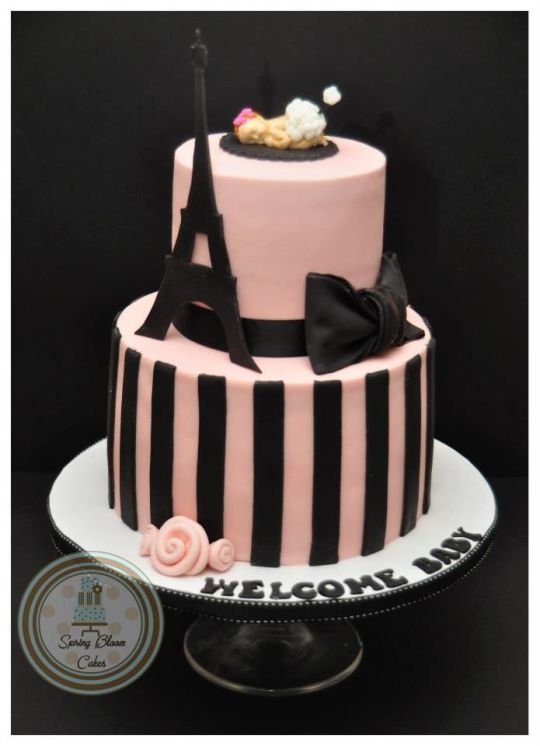 Paris Themed Baby Shower Cake