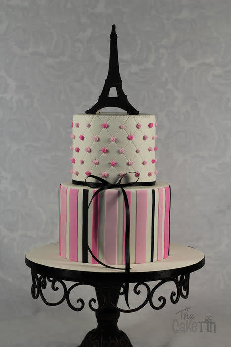 Paris Themed Birthday Cake