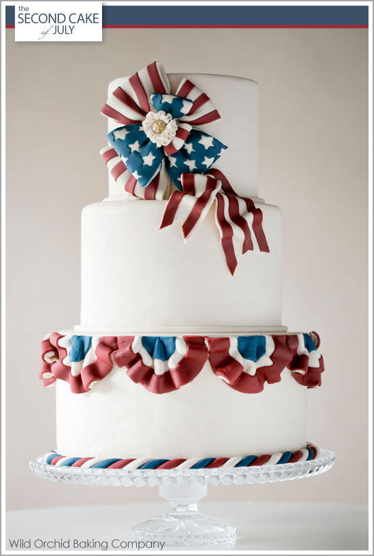 Patriotic Vintage Bunting Cake