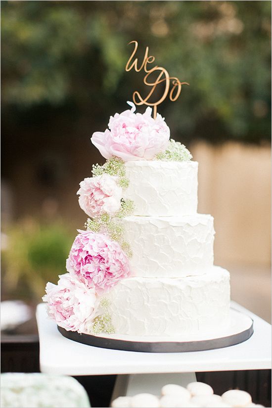 Peach and Gray Rustic Wedding Cakes