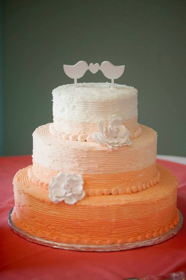 Peach Rustic Wedding Cake