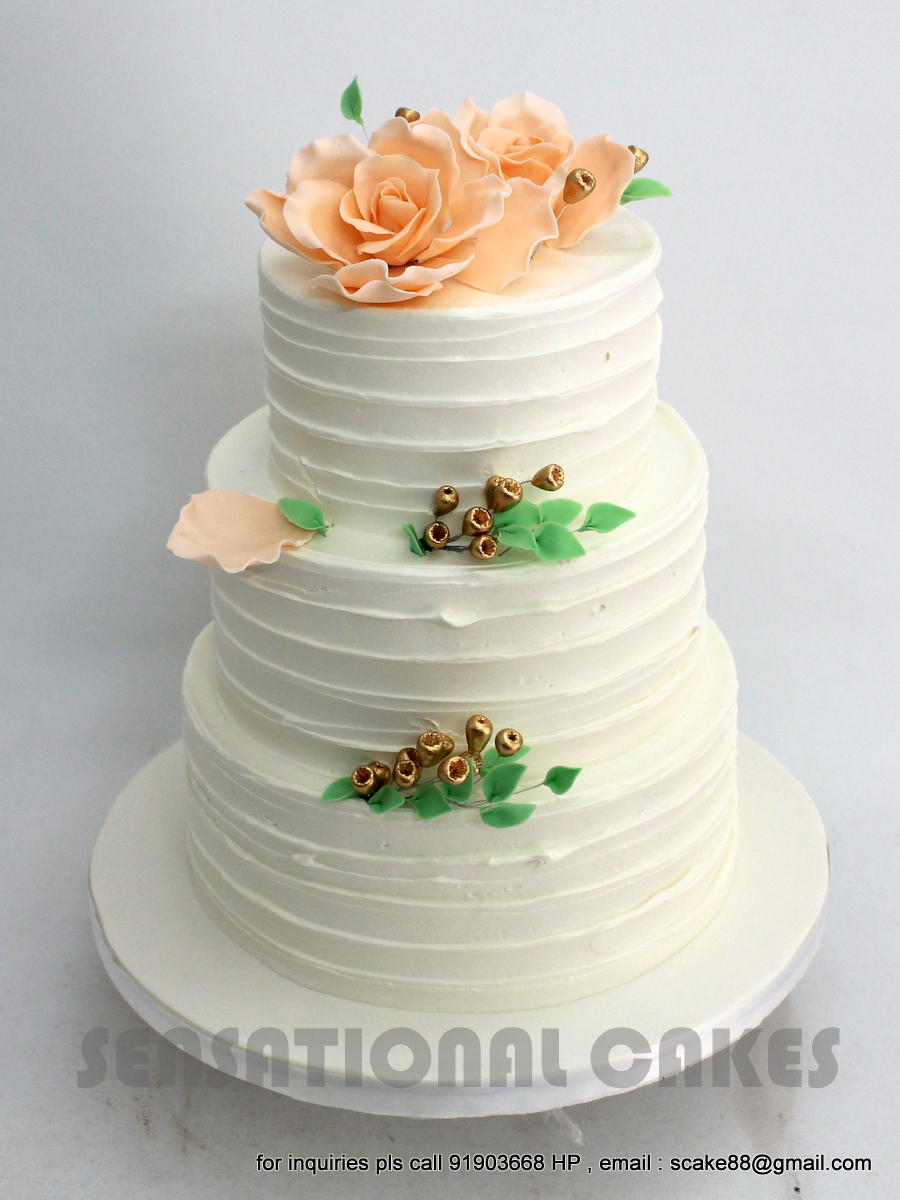 Peach Wedding Cake