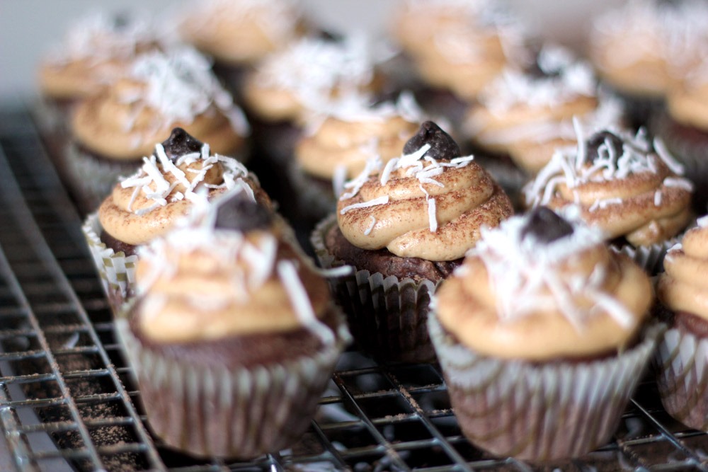 Peanut Butter Brownie Cupcakes with Frosting