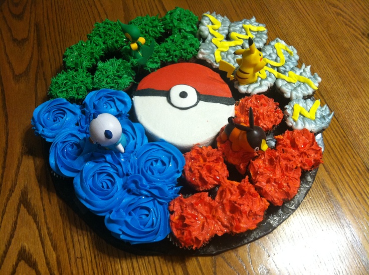 Pokemon Cupcake Cake