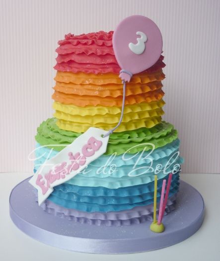 Pretty Rainbow Birthday Cake