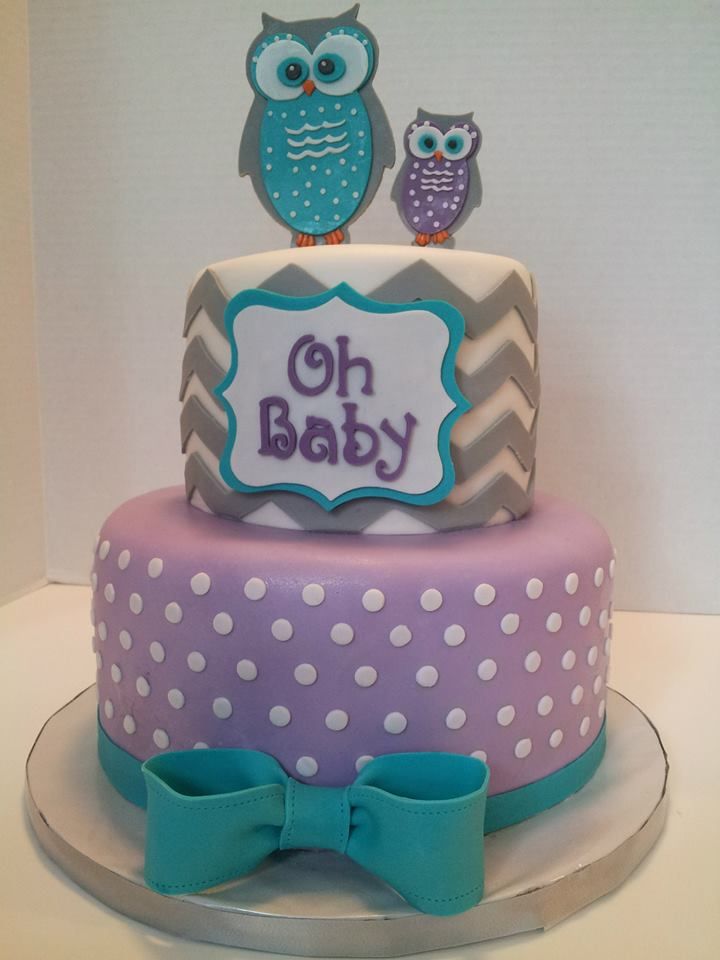 Purple and Grey Baby Shower Cake Purple and Grey Baby Shower Cake