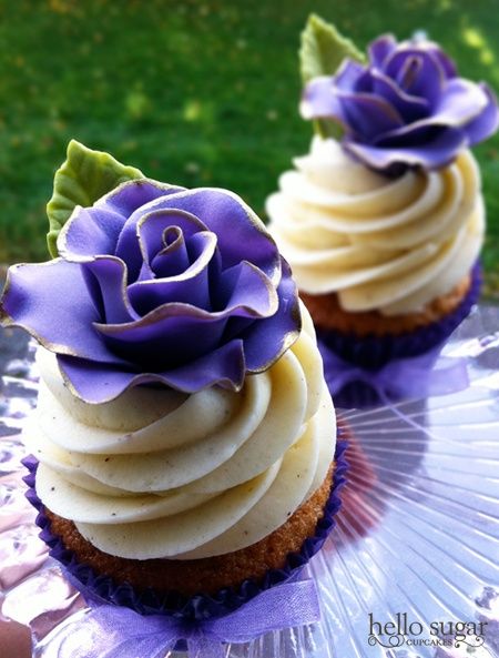 Purple Flower Cupcakes