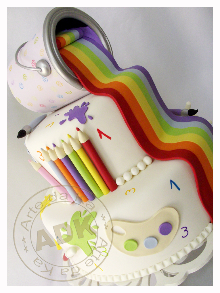 Rainbow Art Party Cake