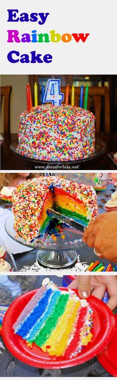 Rainbow Flower Themed Birthday Cakes