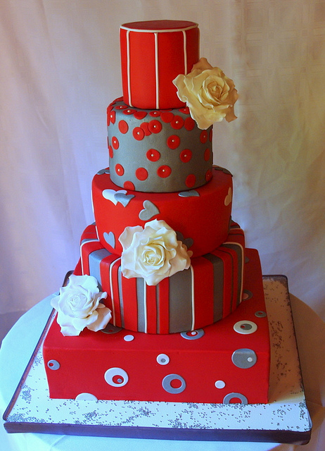 Red and Silver Wedding Cakes Red and Silver Wedding Cakes