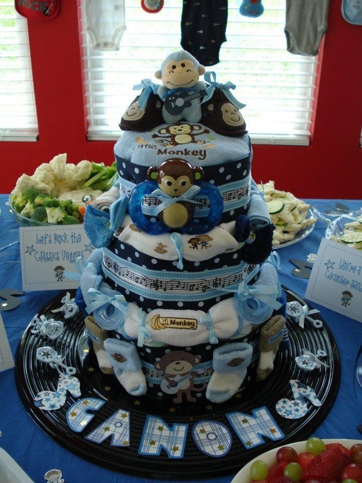 Rock Star Monkey Diaper Cake