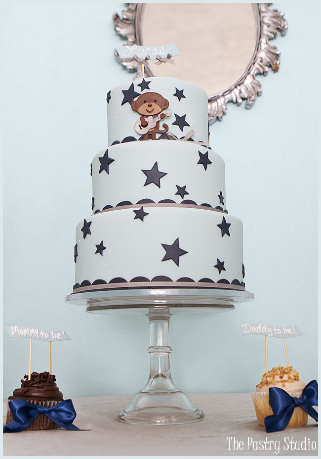 Rockstar Monkey Baby Shower Cake