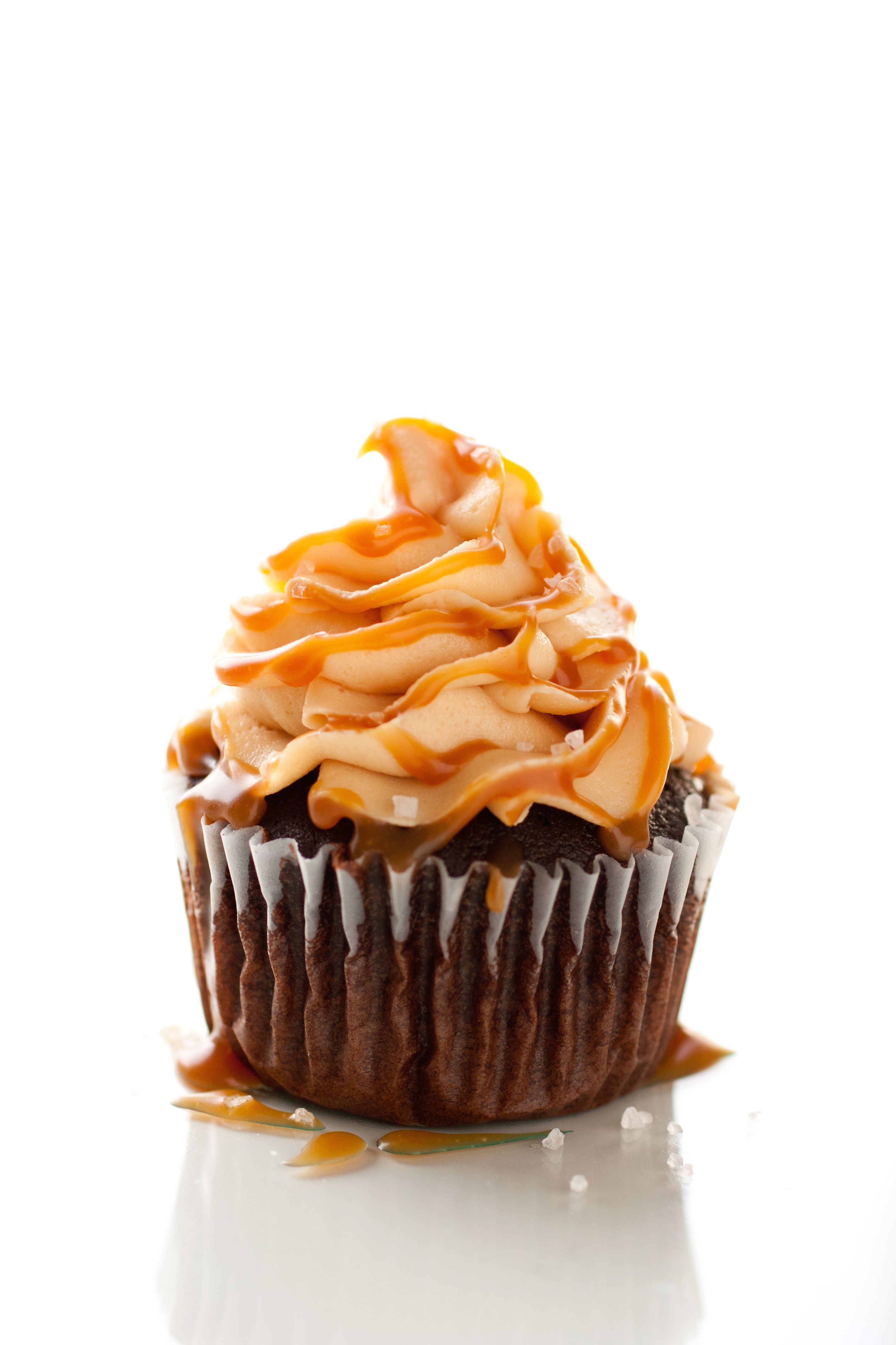 Salted Caramel Cupcakes with Chocolate Frosting