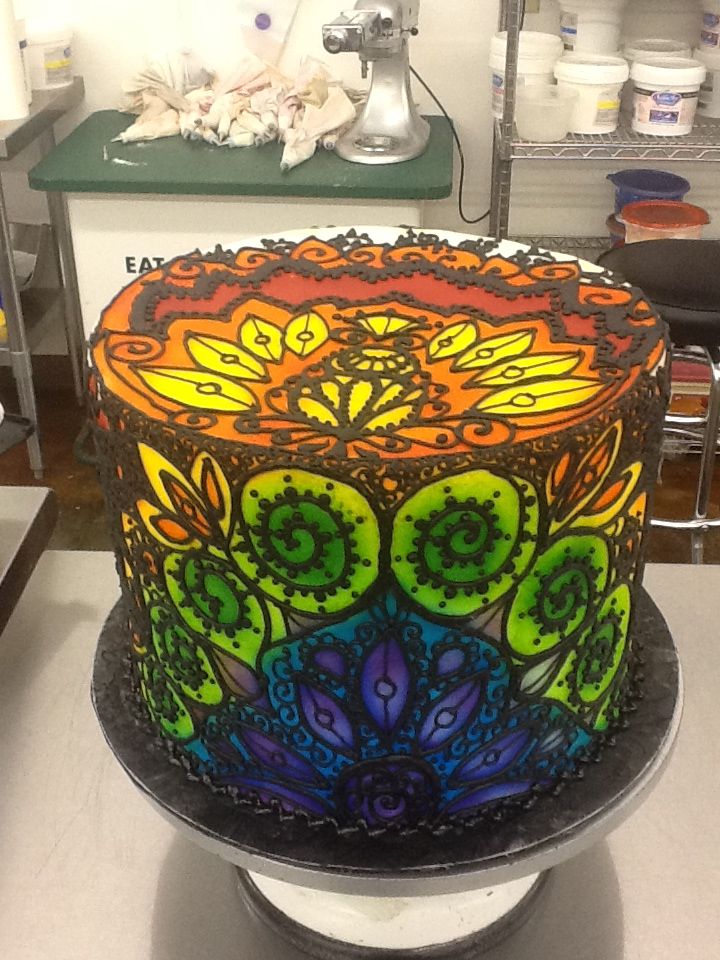 Stained Glass Buttercream Cake