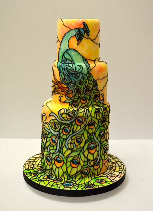 Stained Glass Peacock Cake