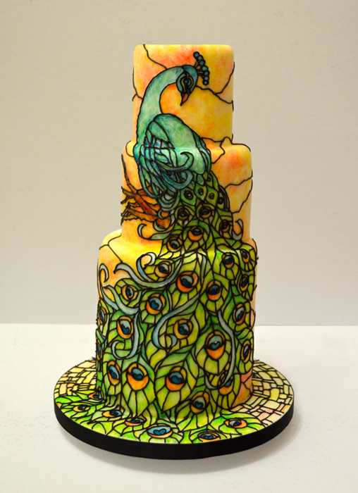 Stained Glass Peacock Cake Stained Glass Peacock Cake