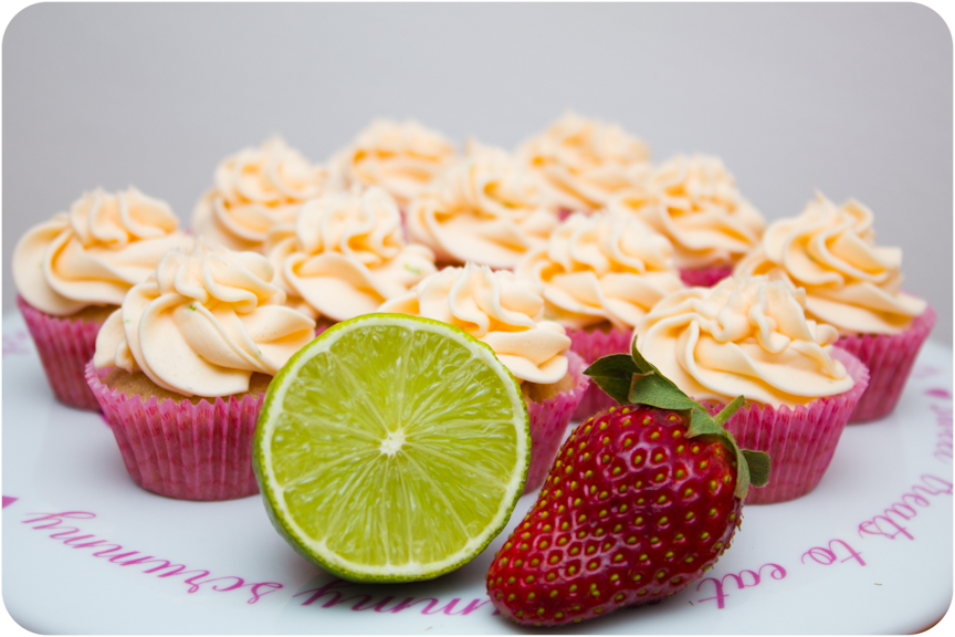 Strawberry Cupcakes Lime Frosting
