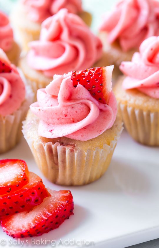 Strawberry Cupcakes with Buttercream Frosting