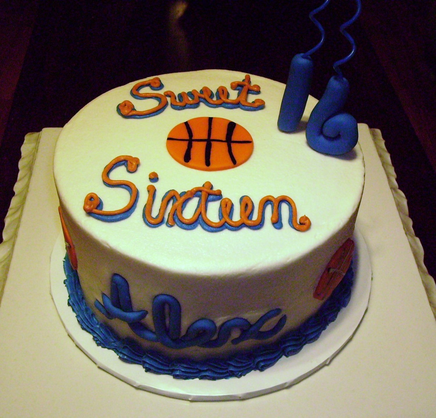 Sweet Sixteen Basketball Cake