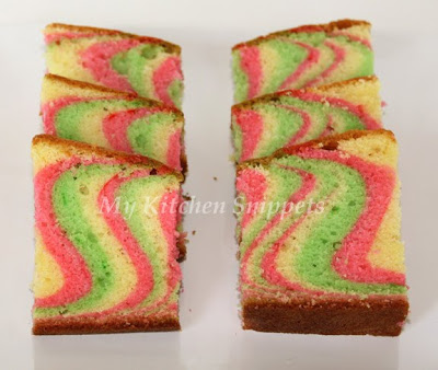 Tricolor Marble Cake