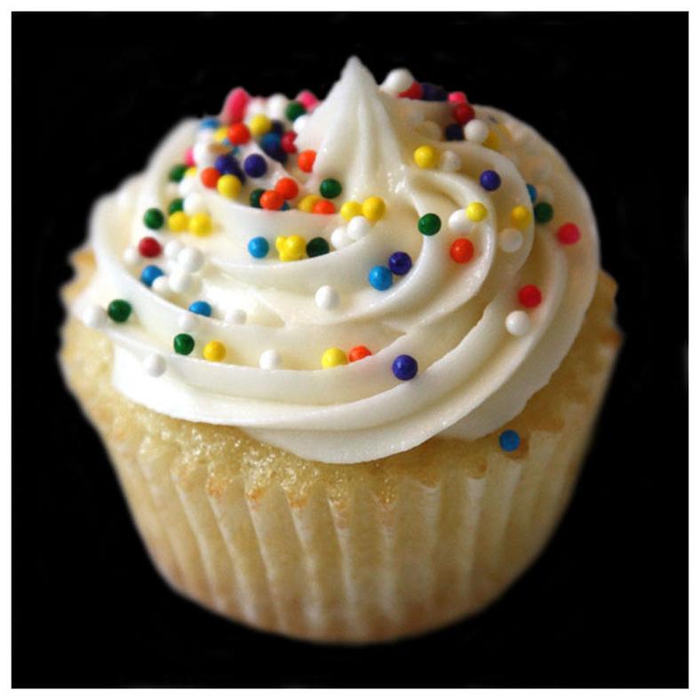 Vanilla Cupcakes with Sprinkles