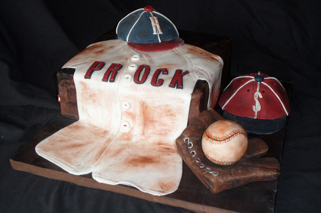 Vintage Baseball Themed Baby Shower Cake