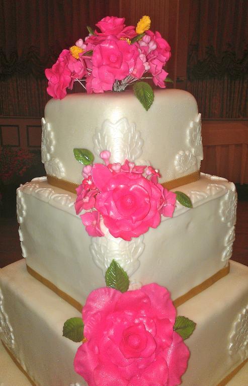 Wedding Cake with Edible Flowers