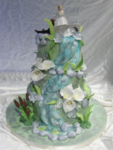 Wedding Cake with Waterfall