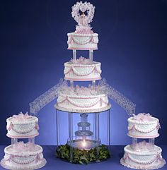 Wedding Cakes with Fountains and Bridges