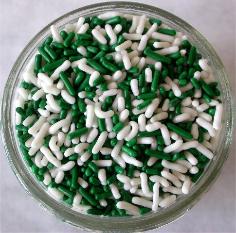 White and Green Cake Sprinkles
