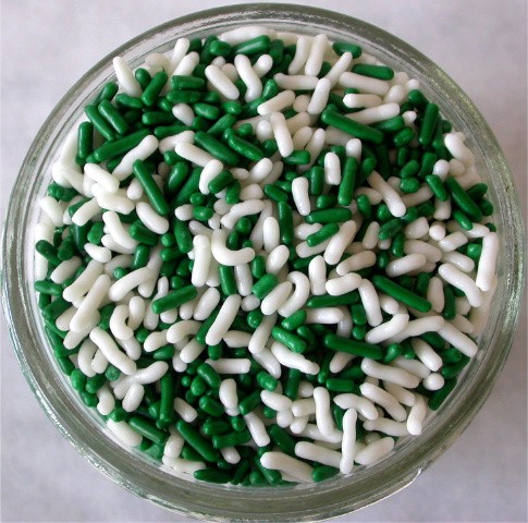 White and Green Cake Sprinkles White and Green Cake Sprinkles