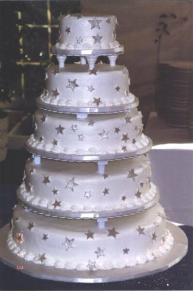 White Cake with Silver Stars White Cake with Silver Stars