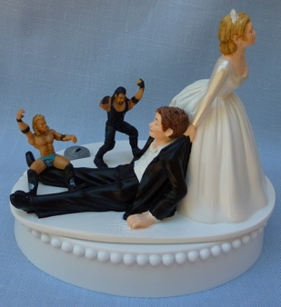 Wrestling Wedding Cake Toppers