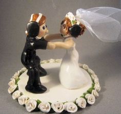 Wrestling Wedding Cake Toppers